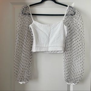 ZARA Women’s cropped bubble sleeve top